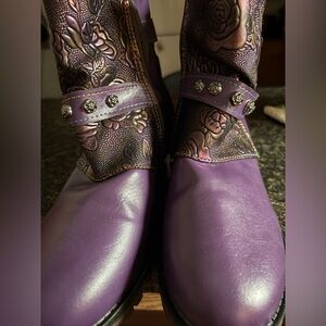 Purple Floral Women's Boots